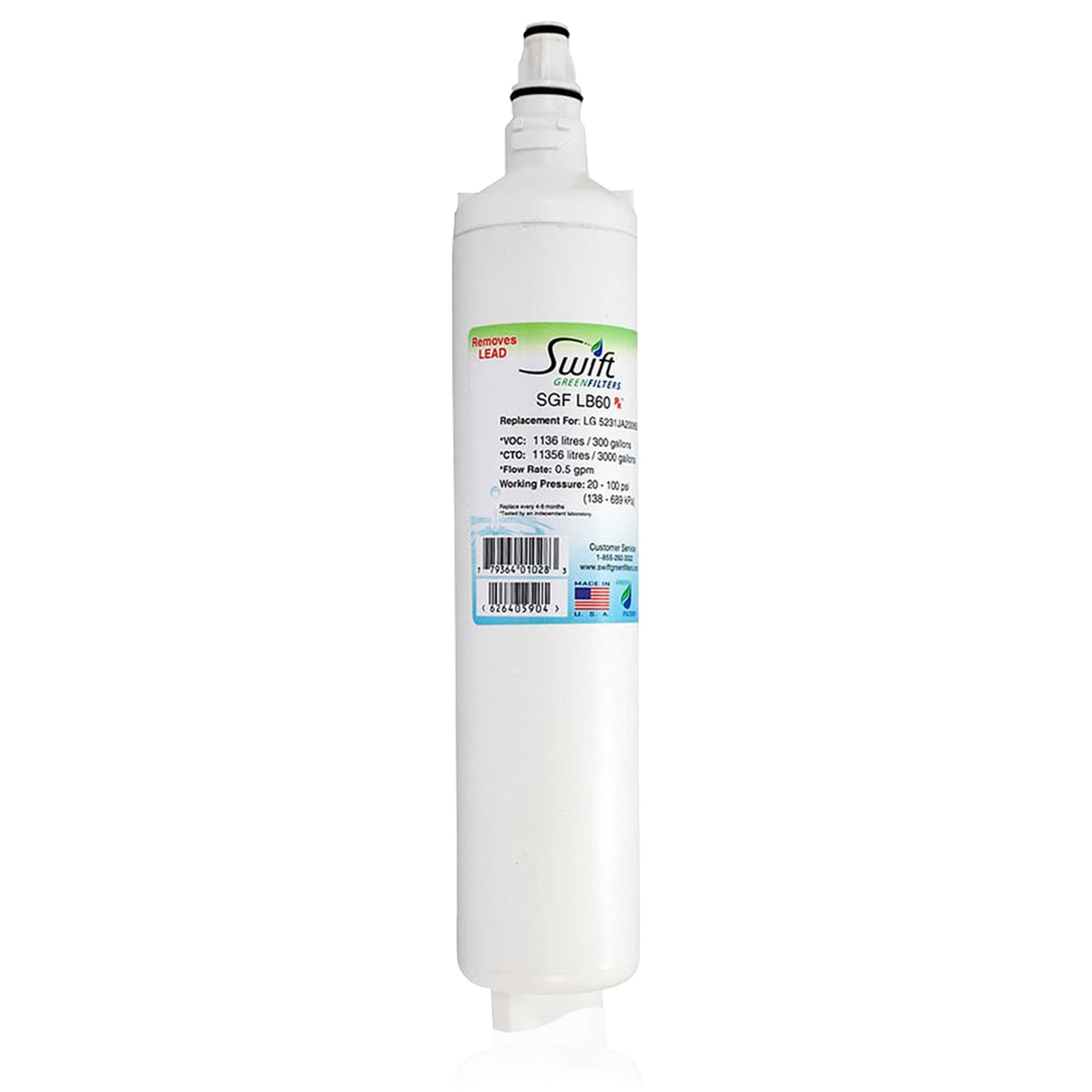 Swift Green Filter SGF-LB60 Rx Pharmaceutical Removal Refrigerator Water Filter