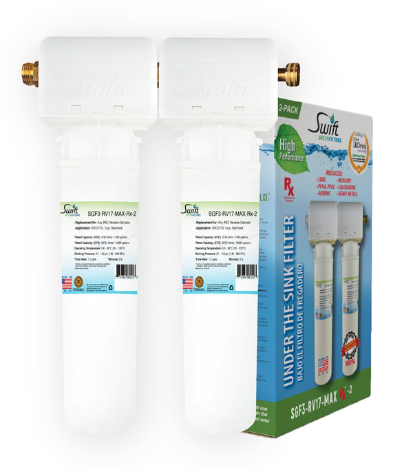 SGF3-RV17-MAX-RX-2 (Double Candle System) Multi Stage RV Water Filter System With Ultra High Capacity